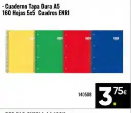 Family Cash ENRI Cuaderno Tapa Dura A5 160 Hojas 5x5 Cuadros oferta