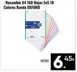 Family Cash OXFORD Recambio A4 160 Hojas 5x5 10 Colores Banda oferta