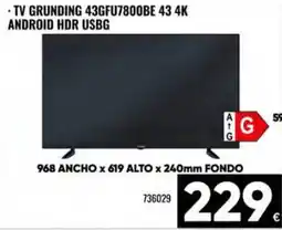 Family Cash Tv grunding 43gfu7800be 43 4k android hdr usbg oferta
