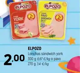 Coviran ELPOZO Lonchas sándwich york oferta
