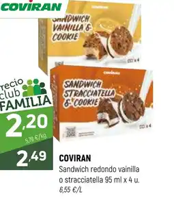 Coviran COVIRAN Sandwich redondo vainilla o stracciatella oferta