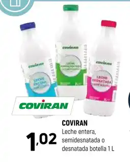 Coviran COVIRAN Leche entera, semidesnatada o desnatada botella oferta