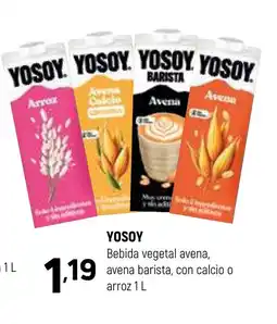 Coviran YOSOY Bebida vegetal avena, avena barista, con calcio o arroz oferta