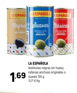 Coviran LA ESPAÑOLA Aceitunas negras sin hueso, rellenas anchoas originales o suaves oferta