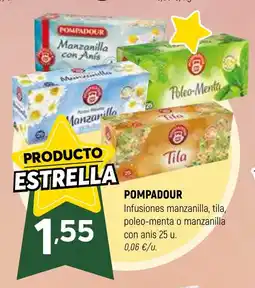 Coviran POMPADOUR Infusiones manzanilla, tila, poleo-menta o manzanilla con anís oferta