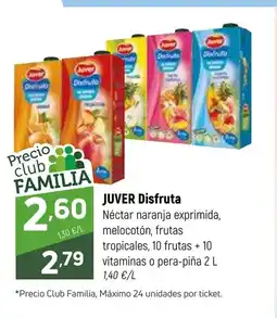 Coviran JUVER Disfruta Néctar naranja exprimida, melocotón, frutas tropicales, 10 frutas + 10 oferta