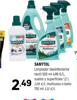 Coviran SANYTOL Limpiador desinfectante textil oferta