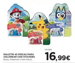 Hipercor Maletín 45 piezas para colorear con stickers oferta