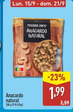 ALDI Anacardo natural oferta