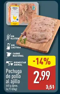 ALDI Pechuga de pollo al ajillo oferta
