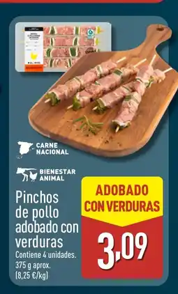 ALDI Pinchos de pollo adobado con verduras oferta