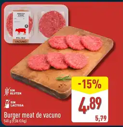 ALDI Burger meat de vacuno oferta