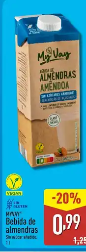ALDI MYVAY Bebida de almendras oferta