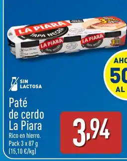 ALDI LA PIARA Paté de cerdo oferta