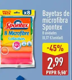 ALDI SPONTEX Bayetas de microfibra oferta