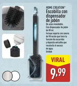 ALDI HOME CREATION Escobilla con dispensador de jabón oferta