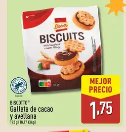 ALDI BISCOTTO Galleta de cacao y avellana oferta