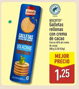 ALDI BISCOTTO Galletas rellenas con crema de cacao oferta