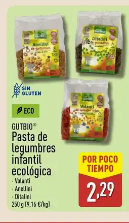 ALDI GUTBIO Pasta de legumbres infantil ecológica oferta