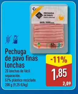 ALDI Pechuga de pavo finas lonchas oferta