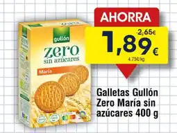 FROIZ Galletas Gullón Zero María sin azúcares oferta
