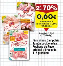FROIZ Finíssimas Campofrío Jamón cocido extra, Pechuga de Pavo original o braseada oferta
