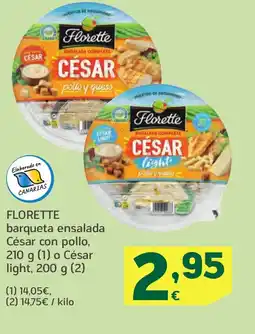 HiperDino FLORETTE barqueta ensalada César con pollo oferta