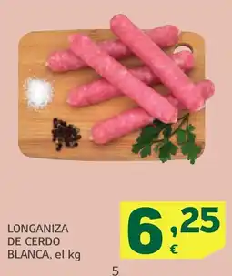 HiperDino Longaniza de cerdo blanca oferta