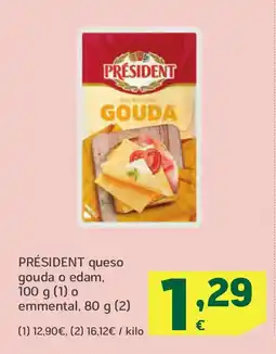 HiperDino PRÉSIDENT queso gouda o edam oferta