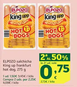 HiperDino ELPOZO salchicha King up frankfurt hot dog oferta