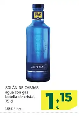 HiperDino SOLÁN DE CABRAS agua con gas botella de cristal oferta