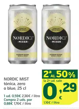 HiperDino NORDIC MIST tónica, zero o blue oferta