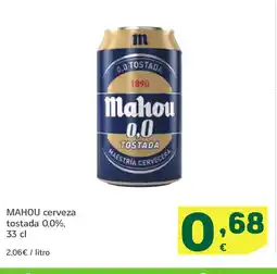 HiperDino MAHOU cerveza tostada 0,0% oferta