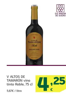 HiperDino V ALTOS DE TAMARÓN vino tinto Roble oferta