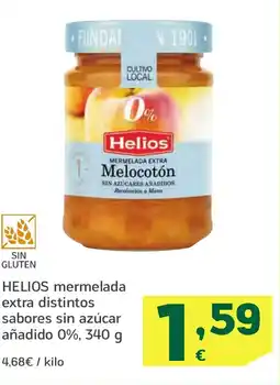 HiperDino HELIOS mermelada extra distintos sabores sin azúcar añadido 0% oferta