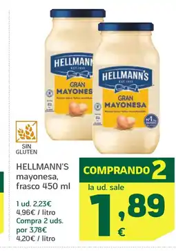 HiperDino HELLMANN'S mayonesa frasco oferta