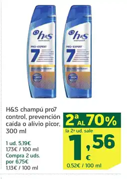 HiperDino H&S champú pro7 control, prevención caída o alívio picor oferta