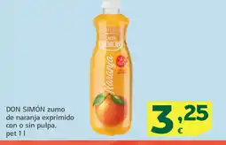 HiperDino DON SIMÓN zumo de naranja exprimido con o sin pulpa oferta