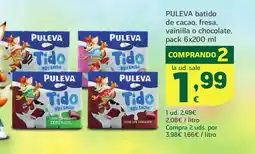HiperDino PULEVA batido de cacao, fresa, vainilla o chocolate oferta