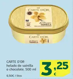 HiperDino CARTE D'OR helado de vainilla o chocolate oferta