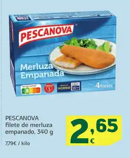 HiperDino PESCANOVA filete de merluza empanado oferta