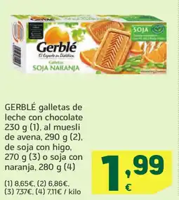 HiperDino GERBLÉ galletas de leche con chocolate oferta