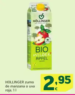 HiperDino HOLLINGER zumo de manzana o uva roja oferta