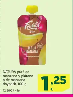 HiperDino NATURA puré de manzana y plátano o de manzana doypack oferta