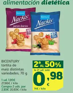 HiperDino BICENTURY tortita de maíz distintas variedades oferta