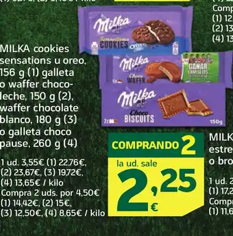 HiperDino MILKA cookies sensations u oreo oferta