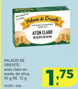 HiperDino PALACIO DE ORIENTE atún claro en aceite de oliva oferta