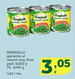 HiperDino BONDUELLE guisantes al natural muy finos oferta