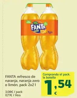 HiperDino FANTA refresco de naranja, naranja zero o limón oferta
