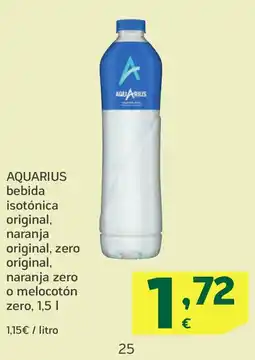 HiperDino AQUARIUS bebida isotónica original, naranja original, zero original, naranja zero oferta